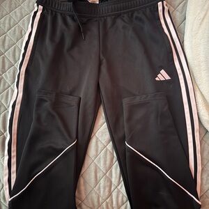 Adidas Sweatpants with Light Pink Stripes